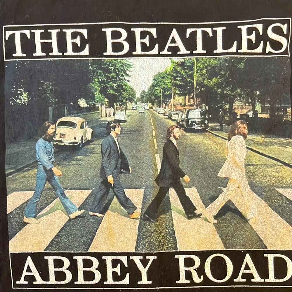 The Beatles‎ Abbey Road Black And White Short Sleeve Shirt Size X Large